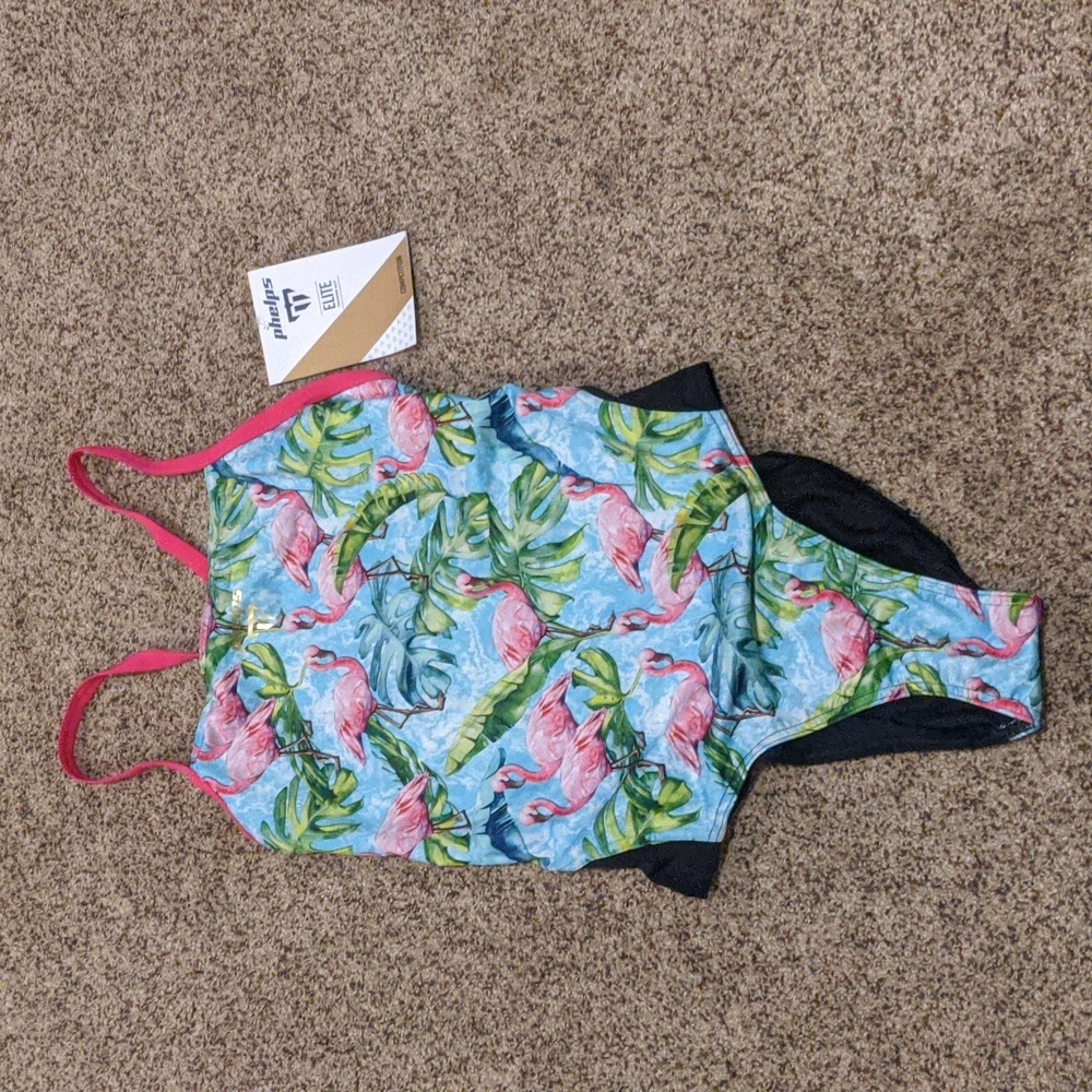 Women's Phelps Flamingo Tie Back Elite Suit - Size 30